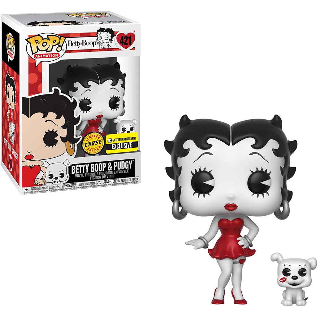 Funko Betty Boop EE Exclusive POP Betty Boop And Pudgy Black White Vinyl Figure CHASE VERSION