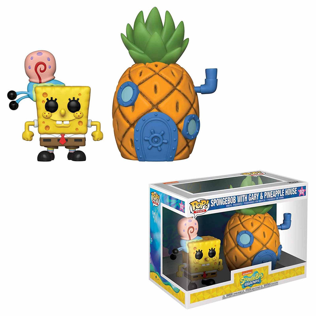 Funko Spongebob POP Town Spongebob With Garry Pineapple House Set