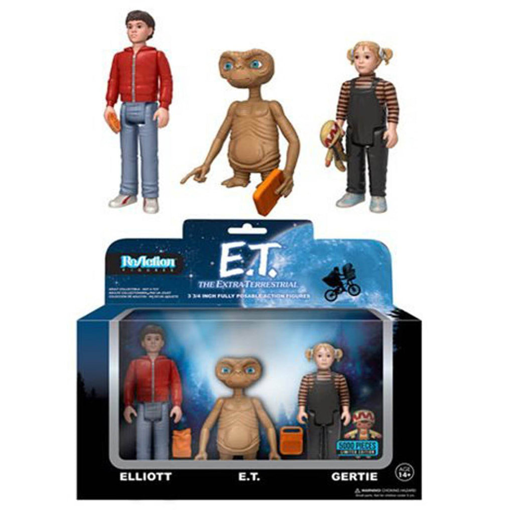 Funko E.T. Reaction Elliott E.T. Gertie 3 Pack Of Action Figures