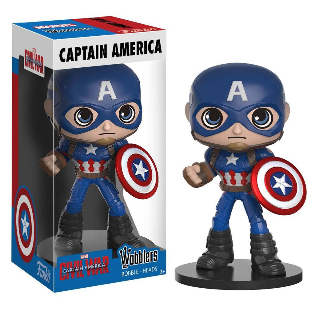 Funko Marvel Wobblers Captain America Bobble Head Figure - Radar Toys