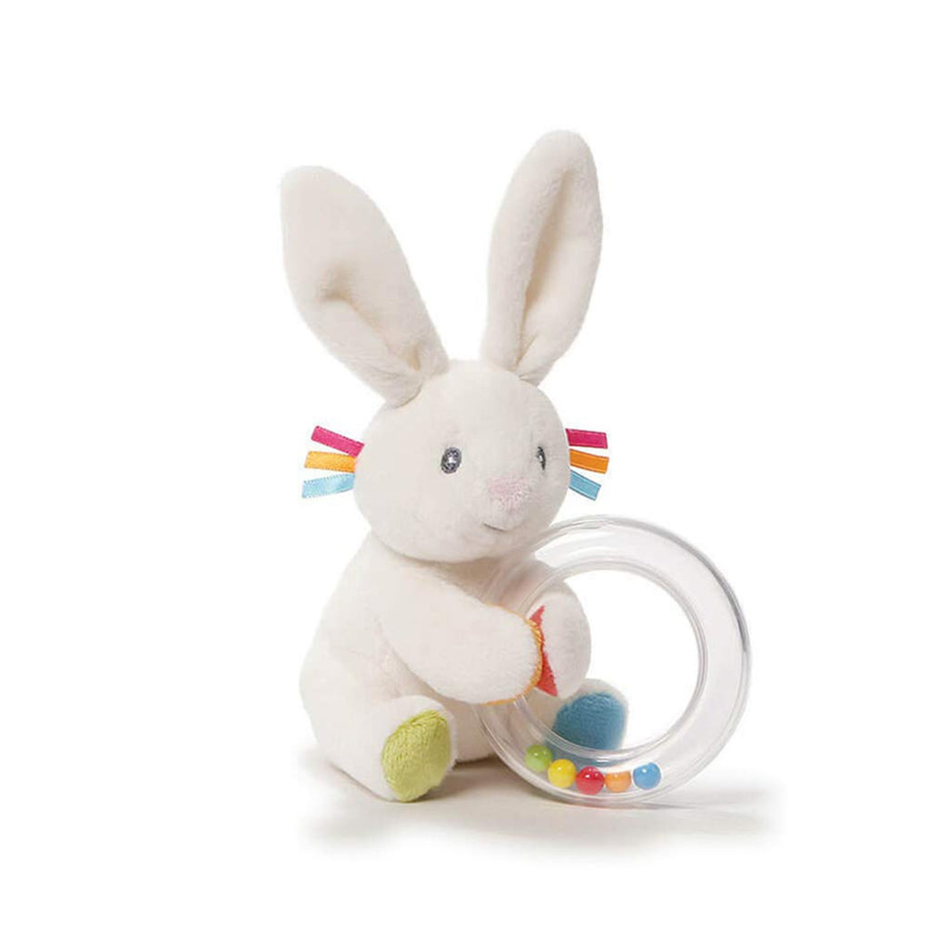 Gund Baby Flora The White Bunny Rattle 5 Inch Plush