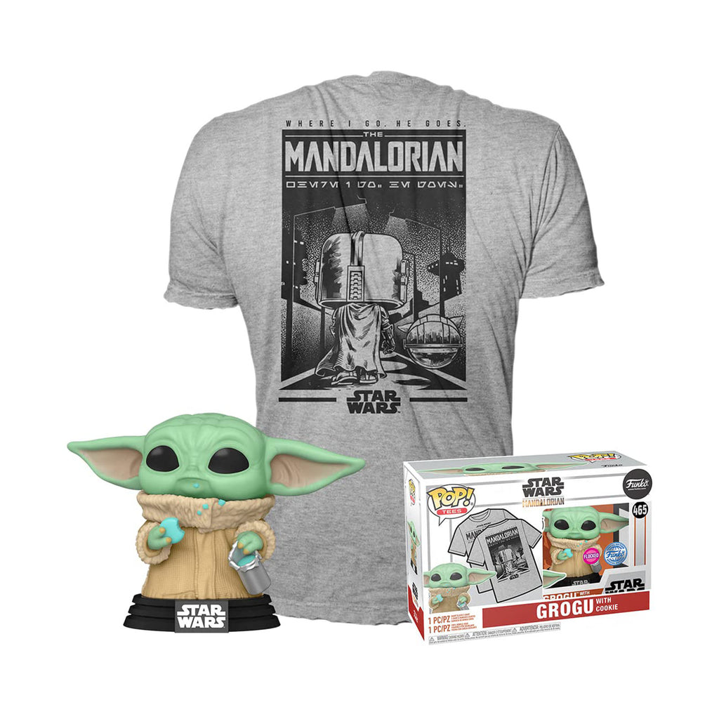 Funko Star Wars The Mandalorian XL Shirt With Grogu POP Set