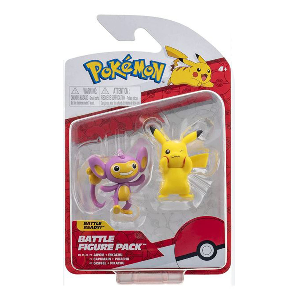 Pokemon Aipom And Pikachu Battle Figure Pack - Radar Toys