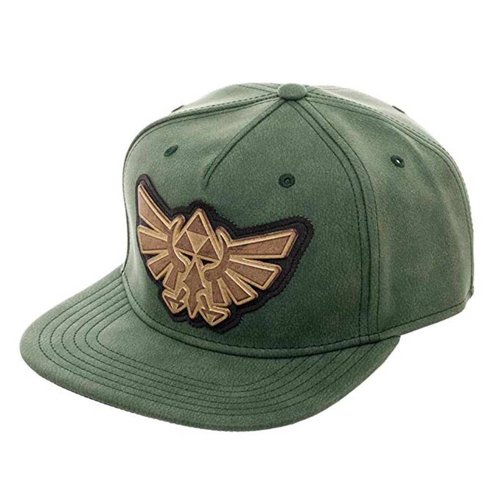 Zelda Distressed Metal Logo Green Adjustable Snapback Hat