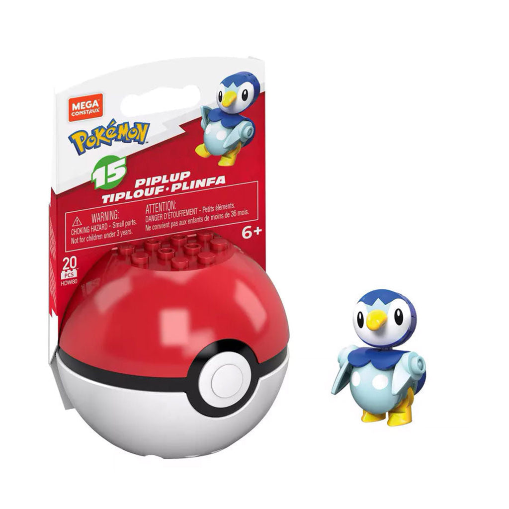 Mega Construx Pokemon Piplup Poke Ball Building Set