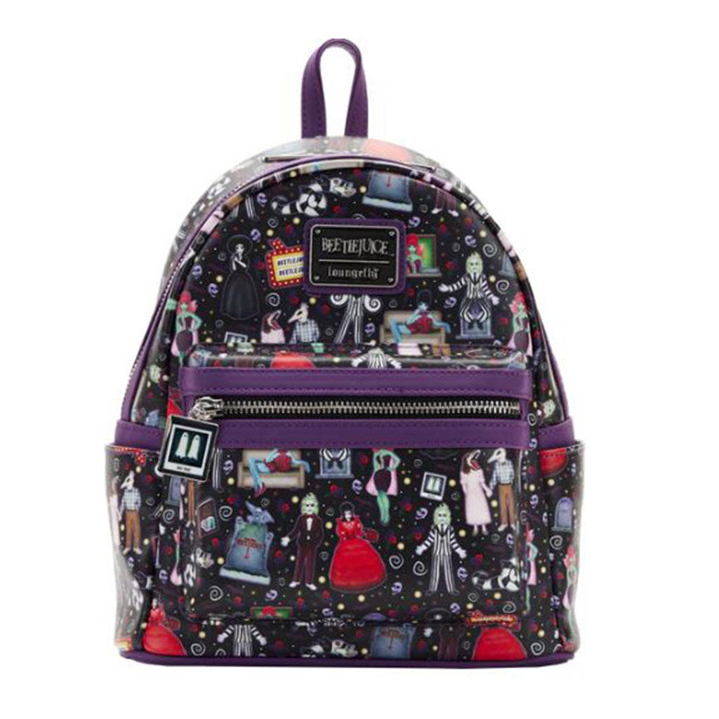 Loungefly Beetlejuice Icons AOP Mini Backpack