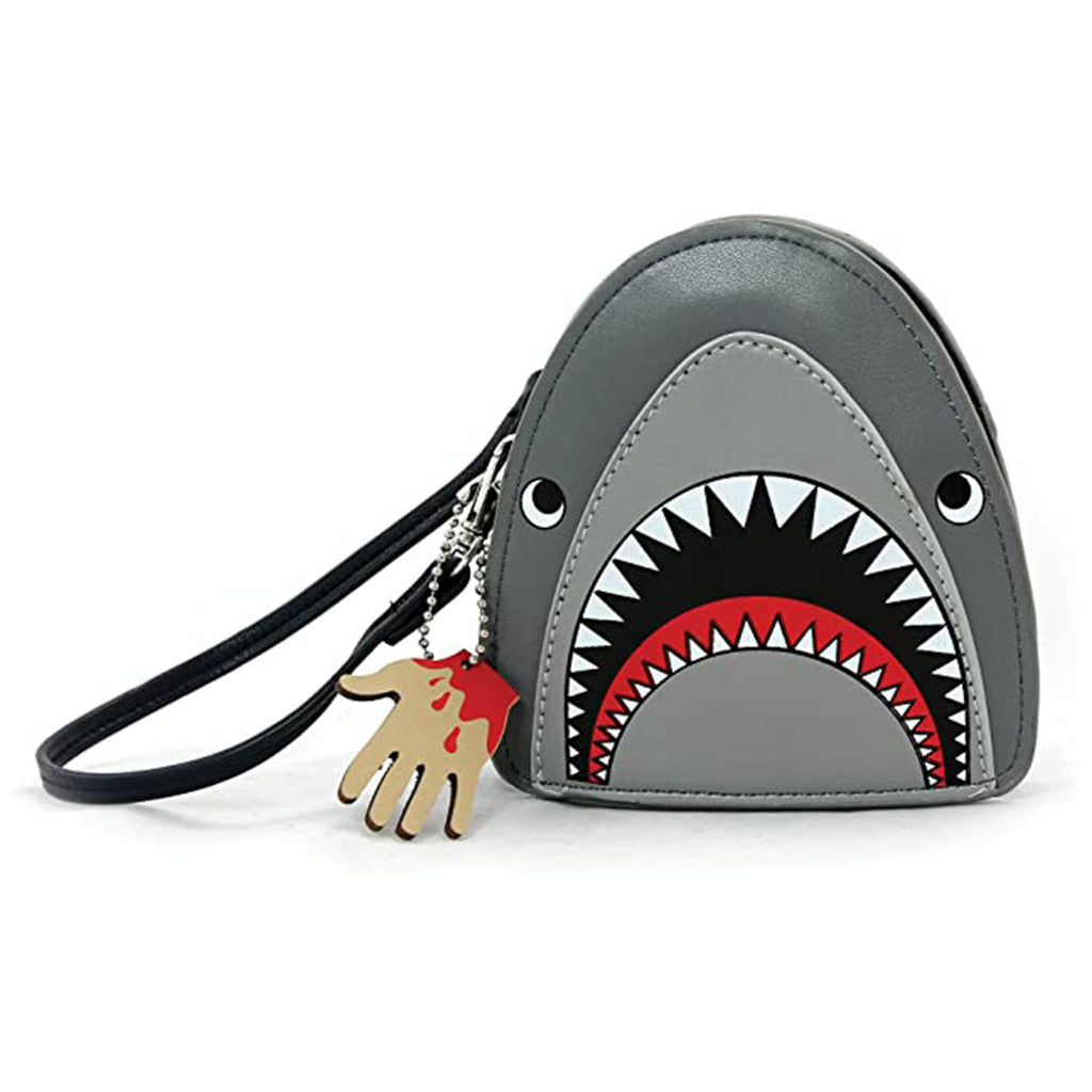 Scary Shark Wristlet With Chained Bloody Hand Wallet