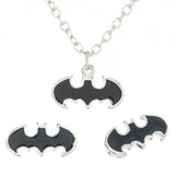 Batman Black Enamel Fill Necklace Earrings Jewelry Set - Radar Toys
