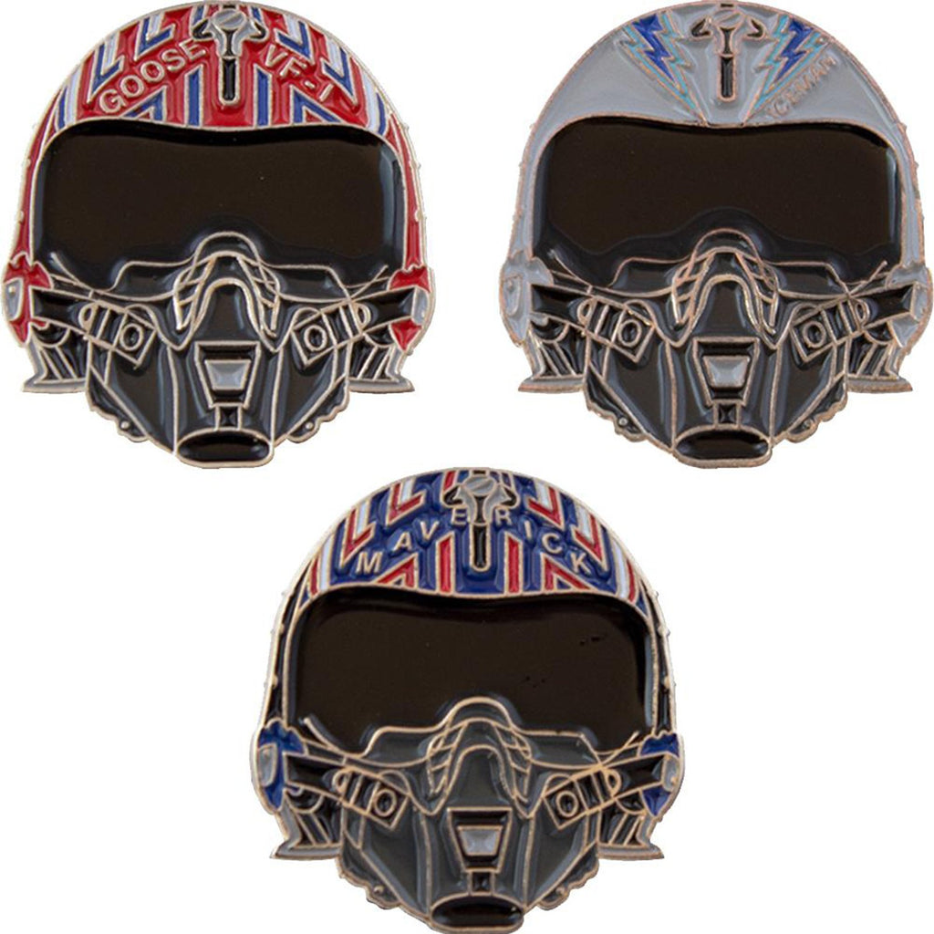 Top Gun Classic Helmets Enamel Pin Set