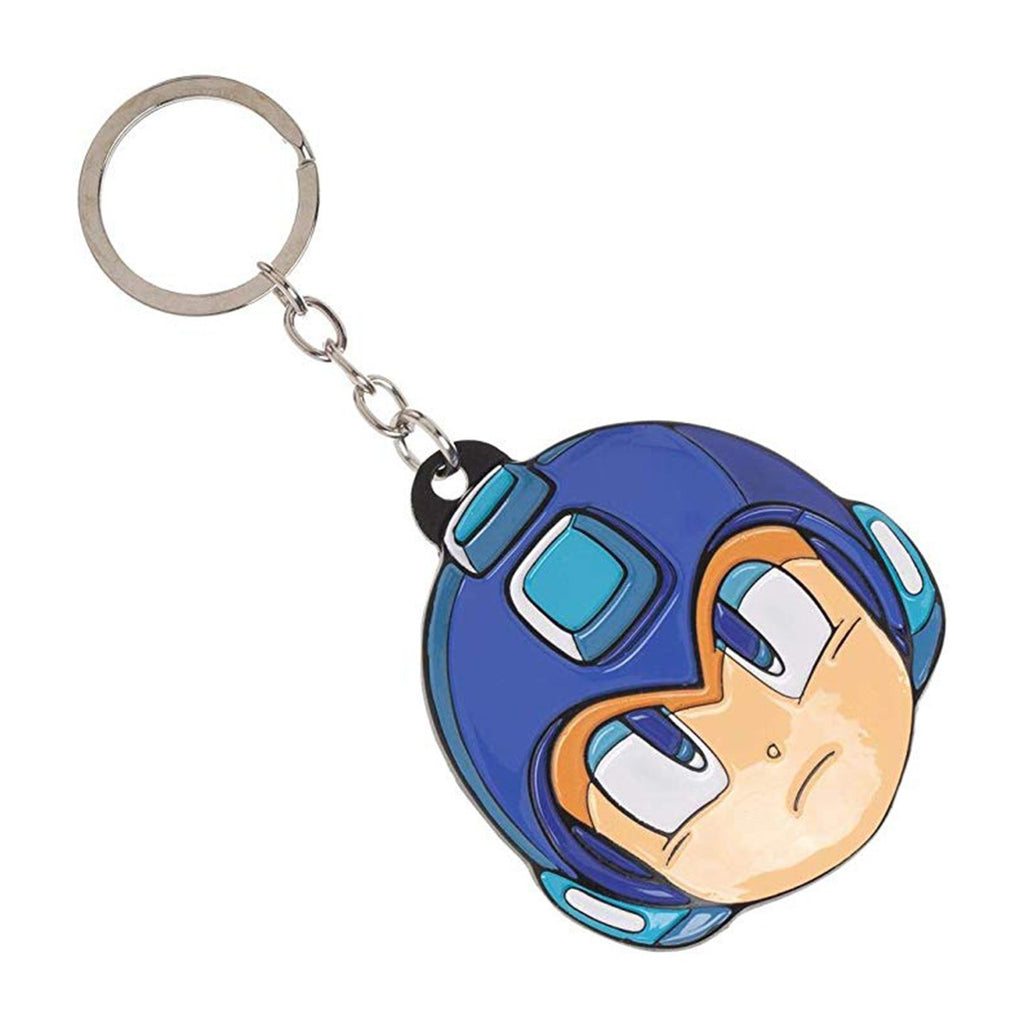 Mega Man Head Colored Metal Keychain