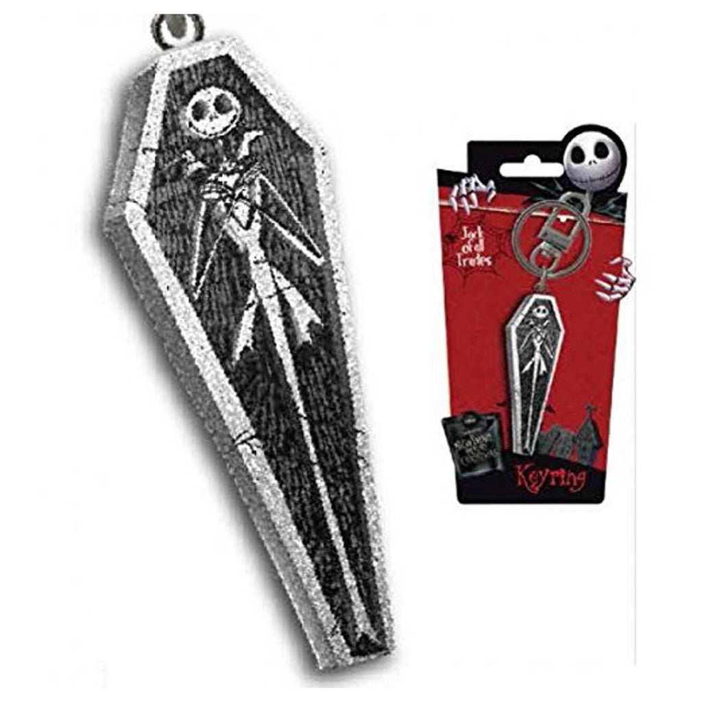 Nightmare Before Christmas Jack In Coffin Pewter Metal Keychain