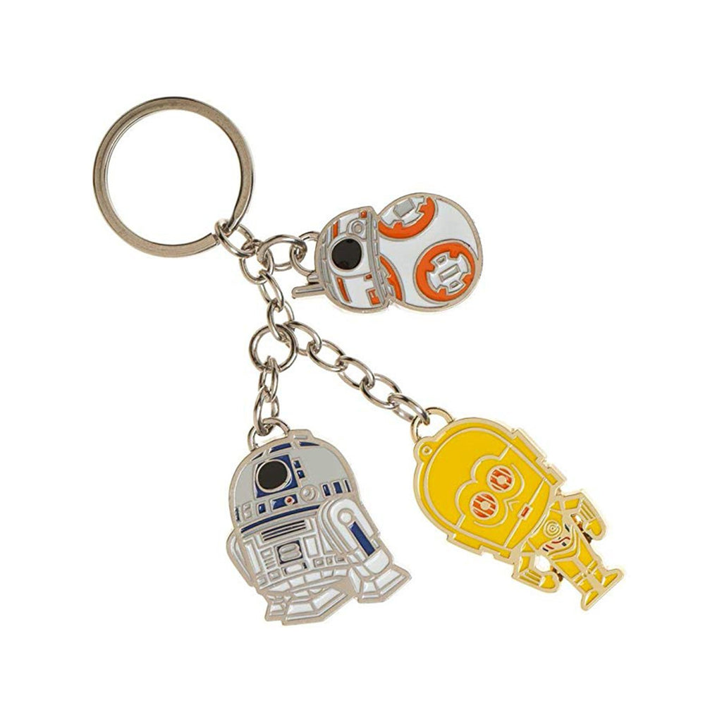Star Wars Droids R2-D2 BB-8 C-3PO Metal Keychain