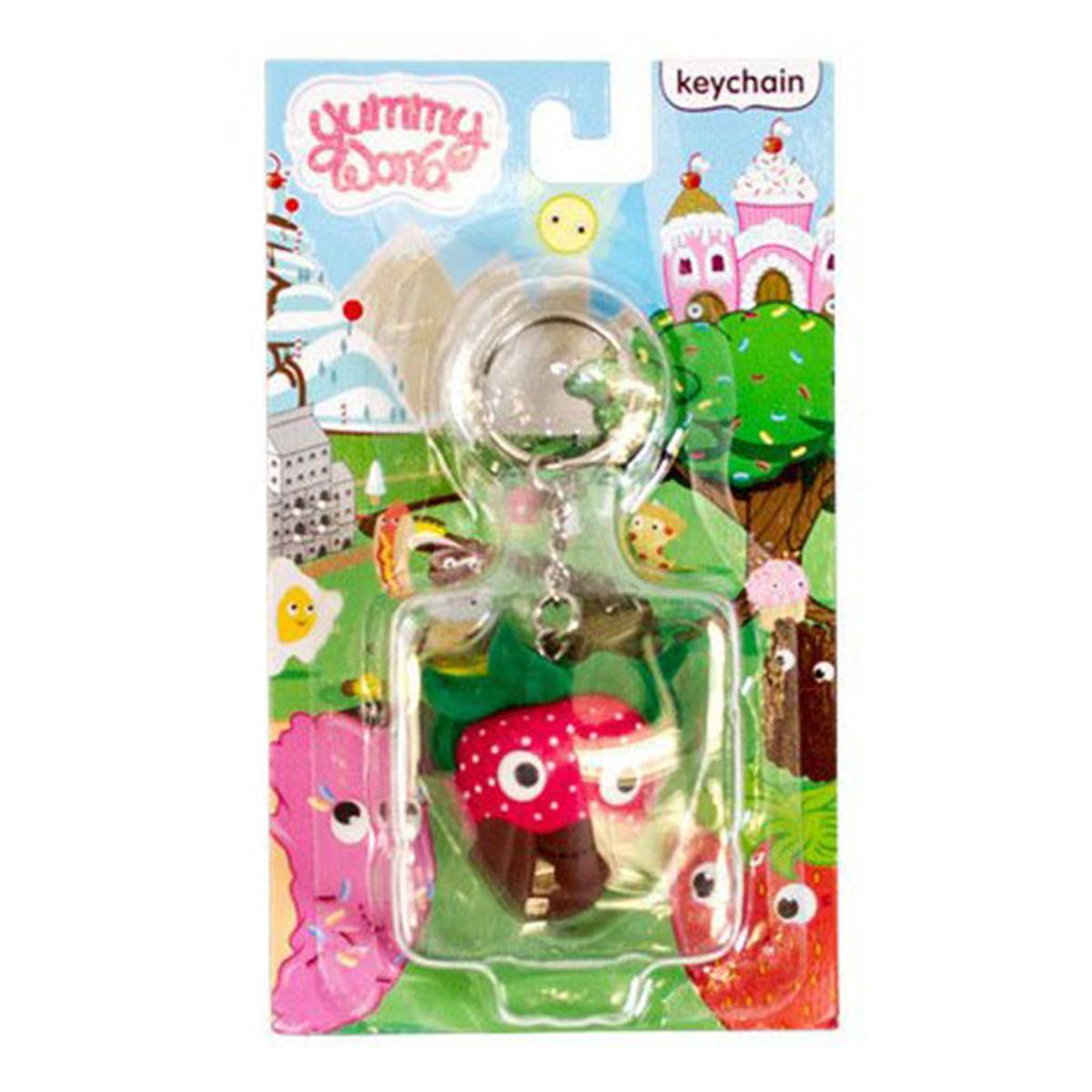 Kidrobot Yummy World Strawberry With Chocolate Vinyl Figure Keychain - Radar Toys
