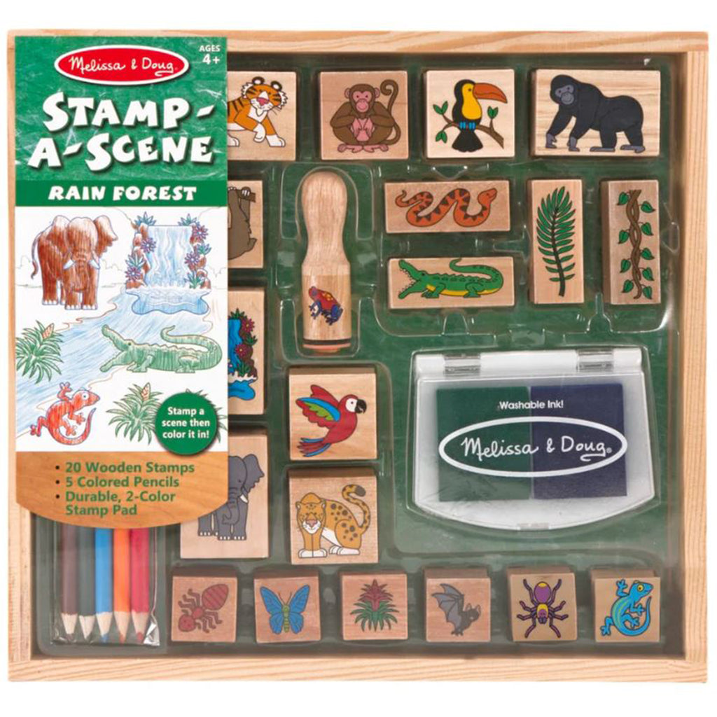 Melissa And Doug Stamp A Scene Rain Forest Wooden Set