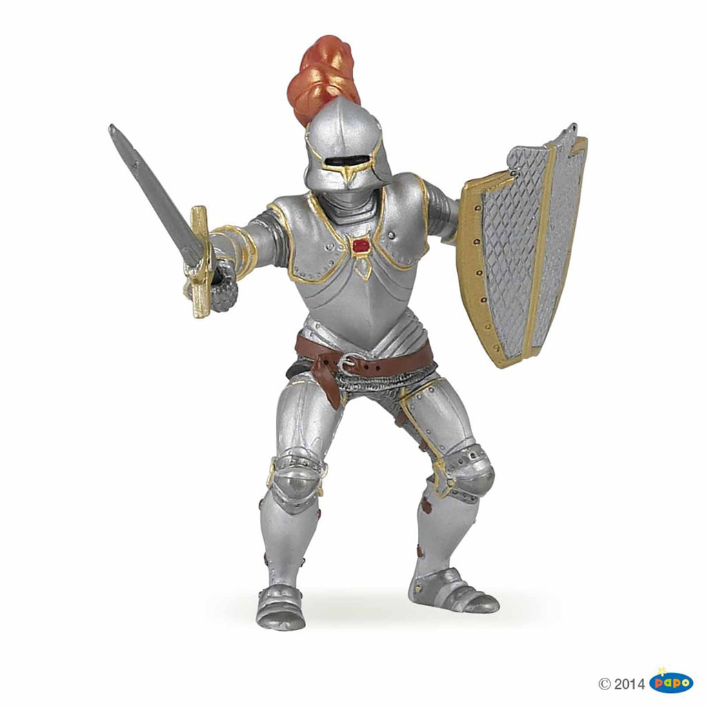 Papo Knight In Armor With Red Feather Fantasy Figure 39244