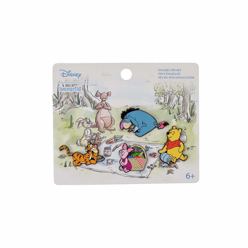 Loungefly Disney Winnie The Pooh Picnic Scene 4 Piece Pin Set