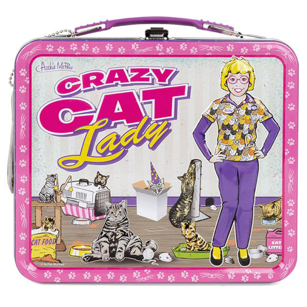 Crazy Cat Lady Metal Tin Lunch Box