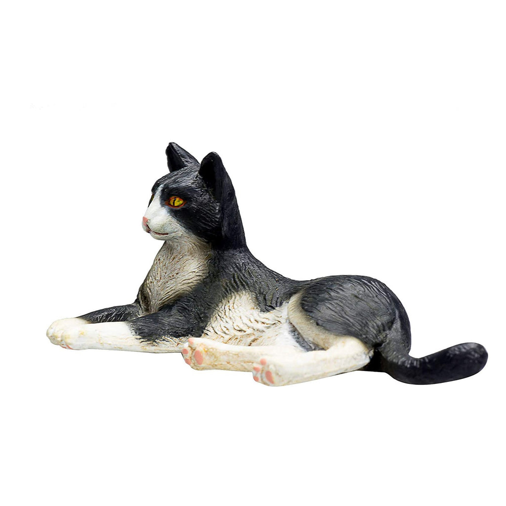 MOJO Cat Lying Black And White Animal Figure 387367 - Radar Toys