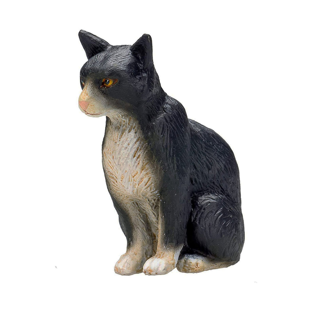 MOJO Cat Sitting Black And White Animal Figure 387371 - Radar Toys