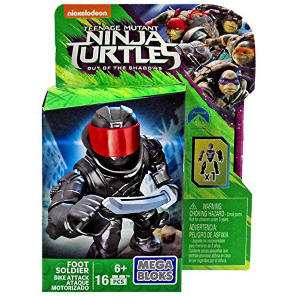 Mega Bloks Teenage Mutant Ninja Turtles Bike Attack Foot Soldier Figure - Radar Toys