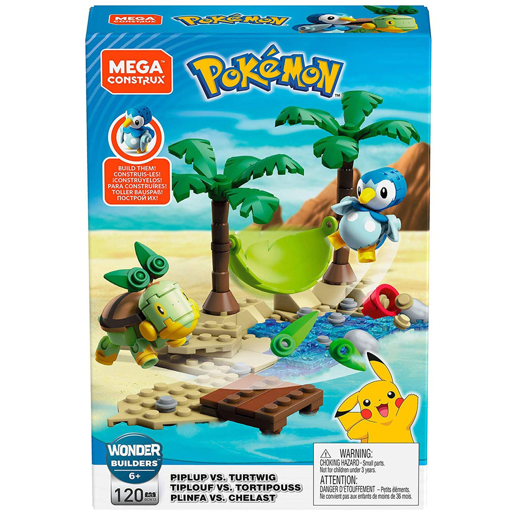 Mega Construx Pokemon Piplup Vs Turtwig Building Set