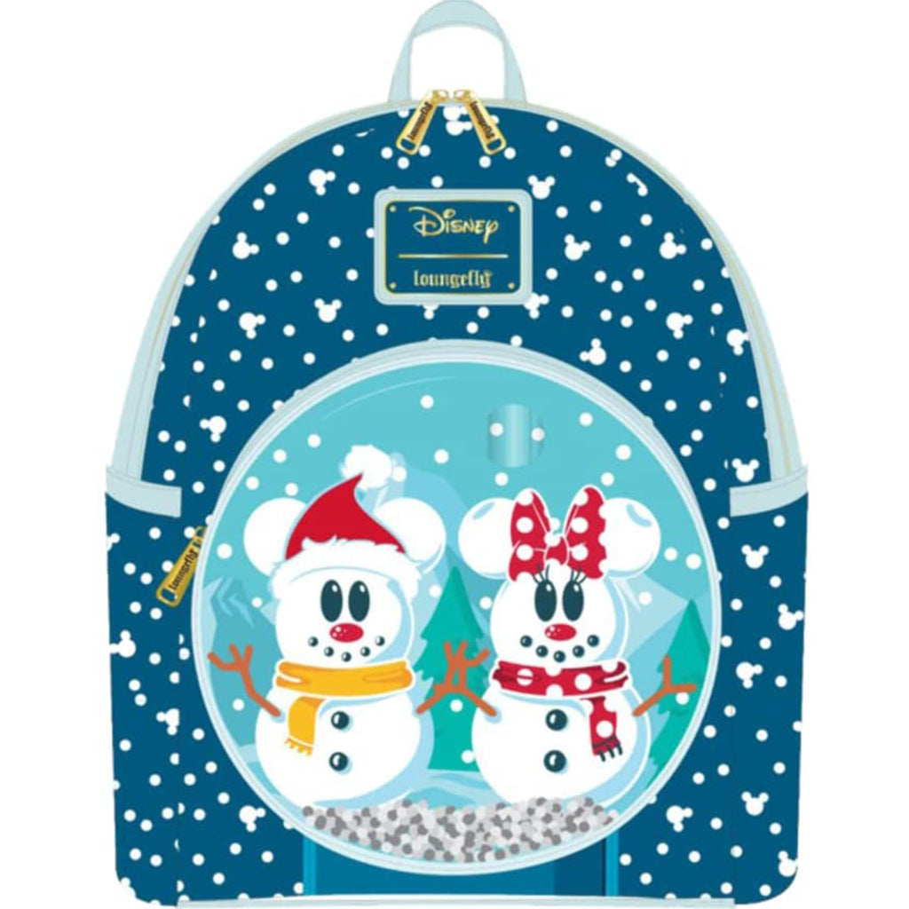 Loungefly Disney Snowman Minnie And Mickey Snow Globe Mini Backpack