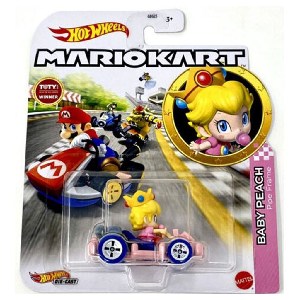 Hot Wheels Mario Kart Baby Peach Pipe Frame Kart