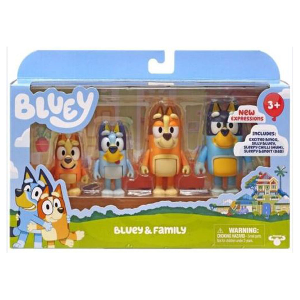 Bluey Bluey And Family New Expressions 4 Pack Set