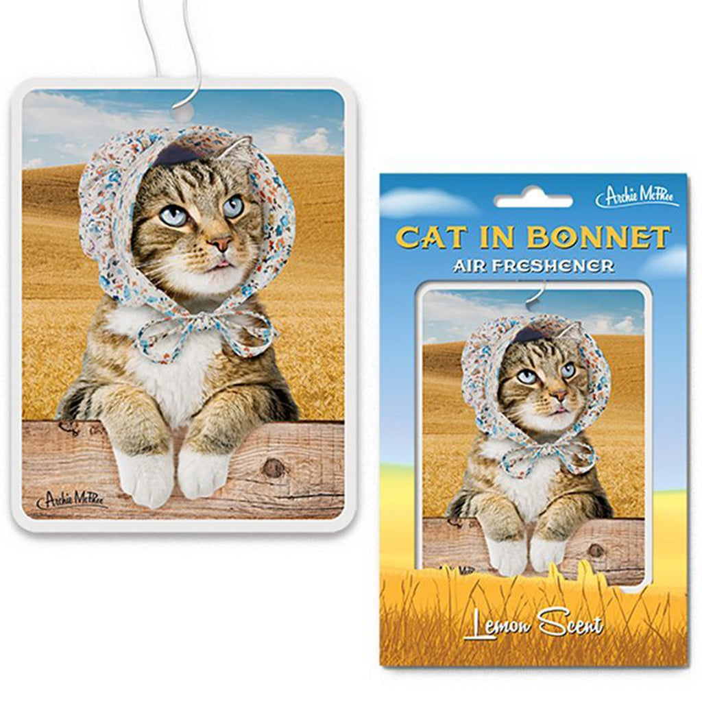 Cat In Bonnet Lemon Scent Air Freshener