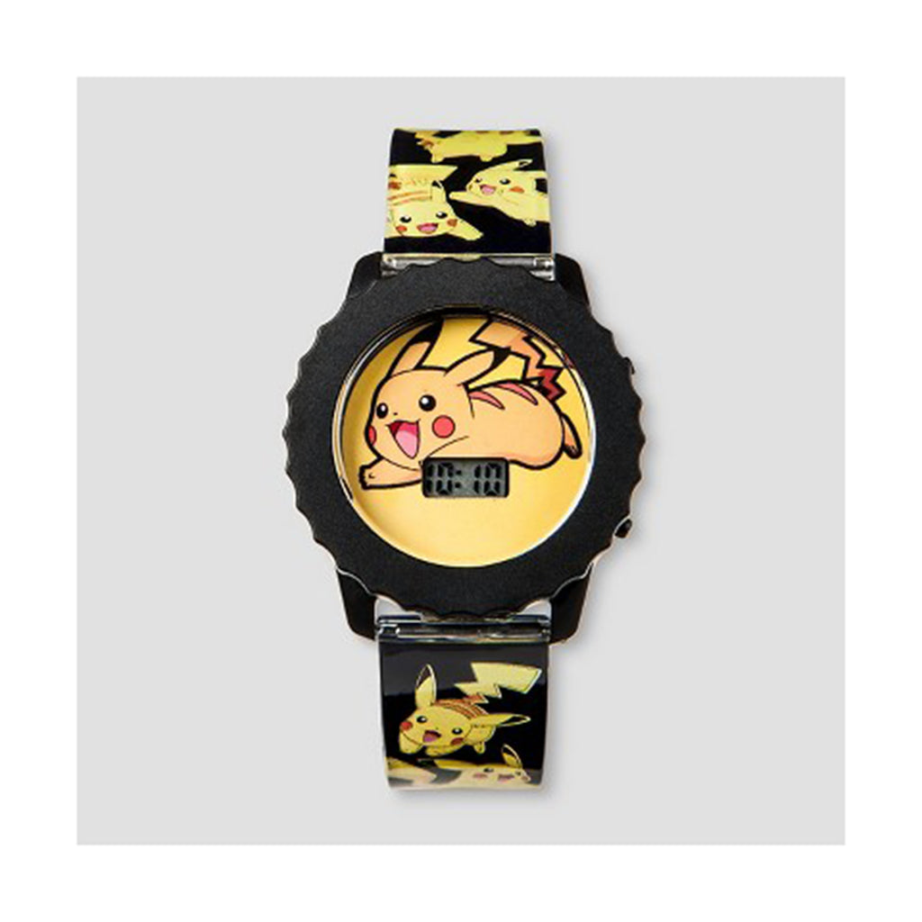 Pokemon Pikachu Plastic Strap Black Border Digital Watch