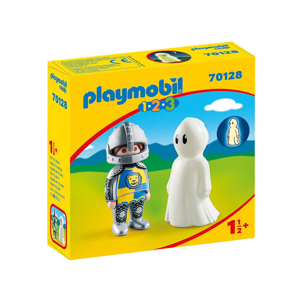 Playmobil 1-2-3 Knight With Ghost Building Set 70128 - Radar Toys