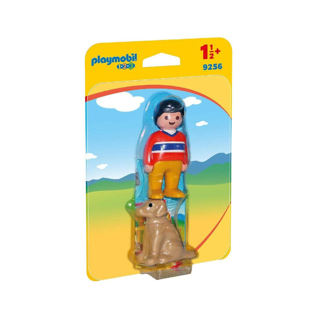Playmobil 1-2-3 Man With Dog Building Set 9256