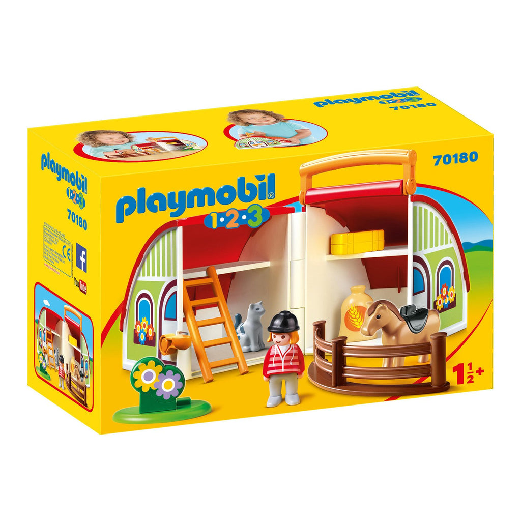 Playmobil 1-2-3 My Take Along Farm Building Set 70180 - Radar Toys