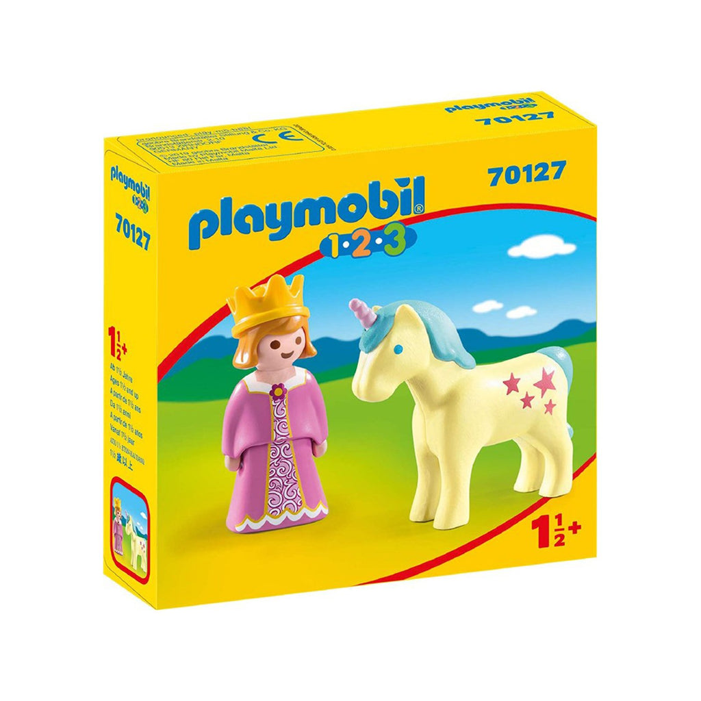 Playmobil 1-2-3 Princess With Unicorn Building Set 70127 - Radar Toys