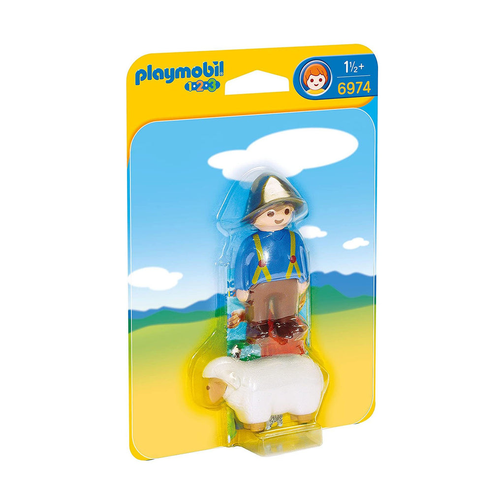 Playmobil 1-2-3 Shepherd With Sheep Building Set 6974