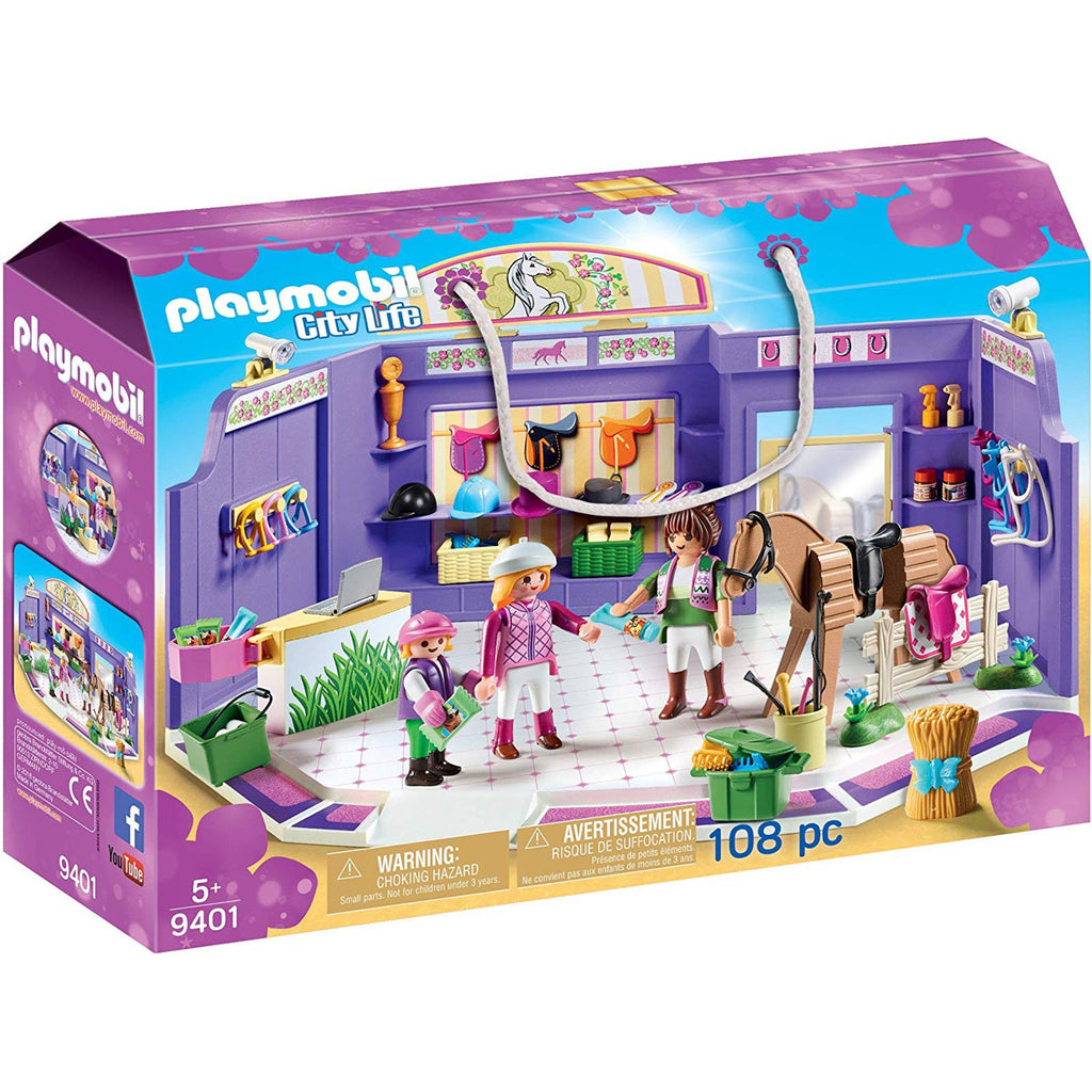 Playmobil City Life Horse Tack Shop Building Set 9401