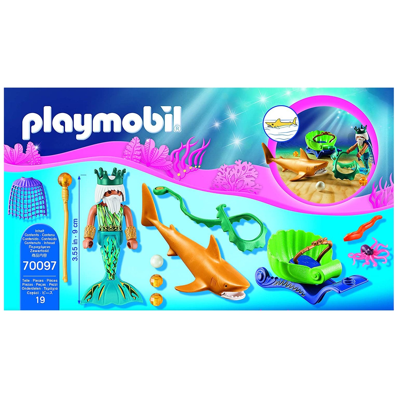 Playmobil Magic King Of The Sea With Shark Carriage Building Set 70097