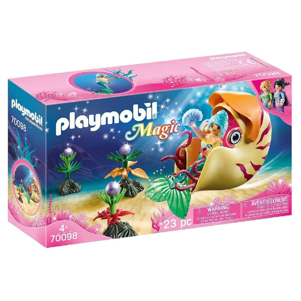 Playmobil Magic Mermaid With Sea Snail Gondola Building Set 70098 - Radar Toys