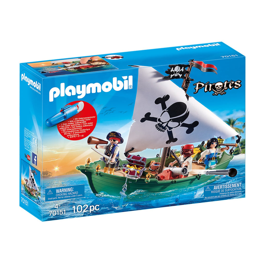 Playmobil Pirates Pirate Ship With Underwater Motor Building Set 70151 - Radar Toys