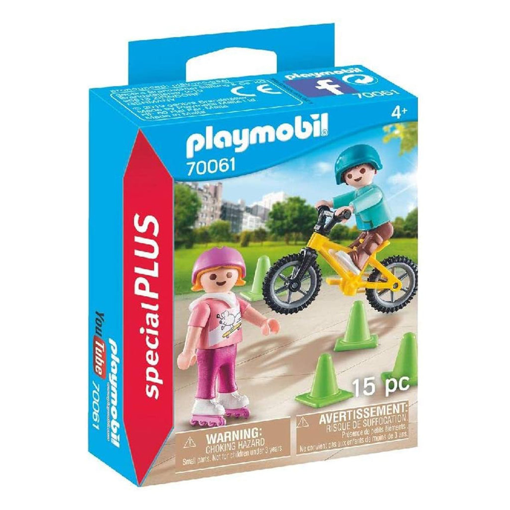 Playmobil Special Plus Children With Skates And Bike Building Set 70061
