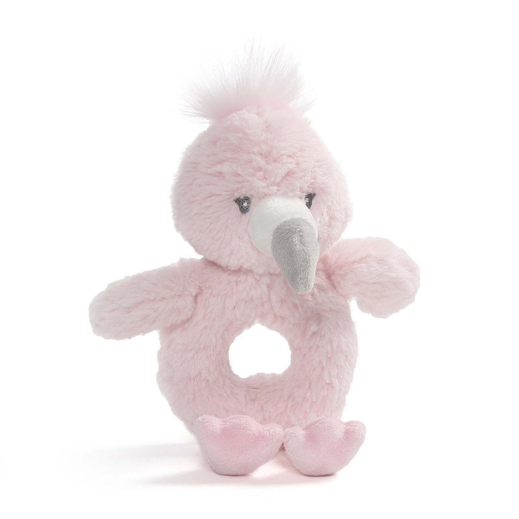 Gund Baby Toothpick Flamingo Pink 7 Inch Plush Rattle
