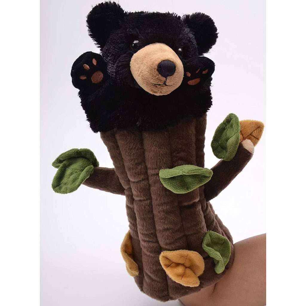 Unipak In N Out Hand Puppet Black Bear 13 Inch Animal Plush