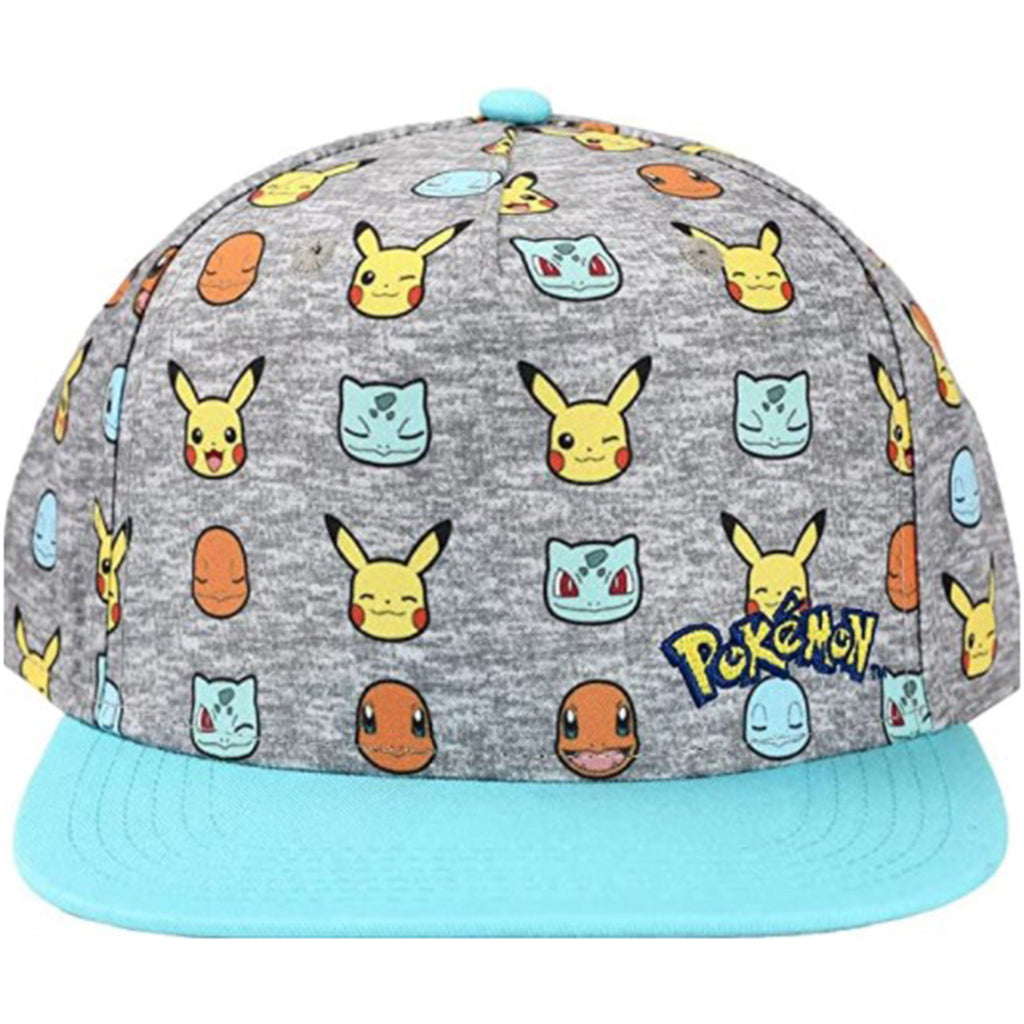 Bioworld Pokemon Starter Pokemon Faces Snapback Hat