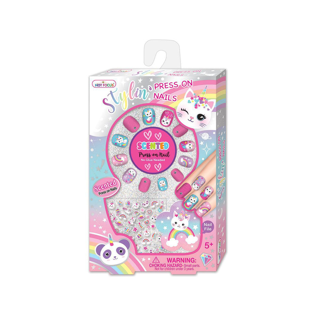 Hot Focus Stylin' Press On Nails Caticorn Set - Radar Toys