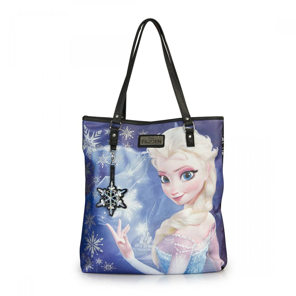 Disney Frozen Elsa Photo Real Canvas With Faux Leather Tote