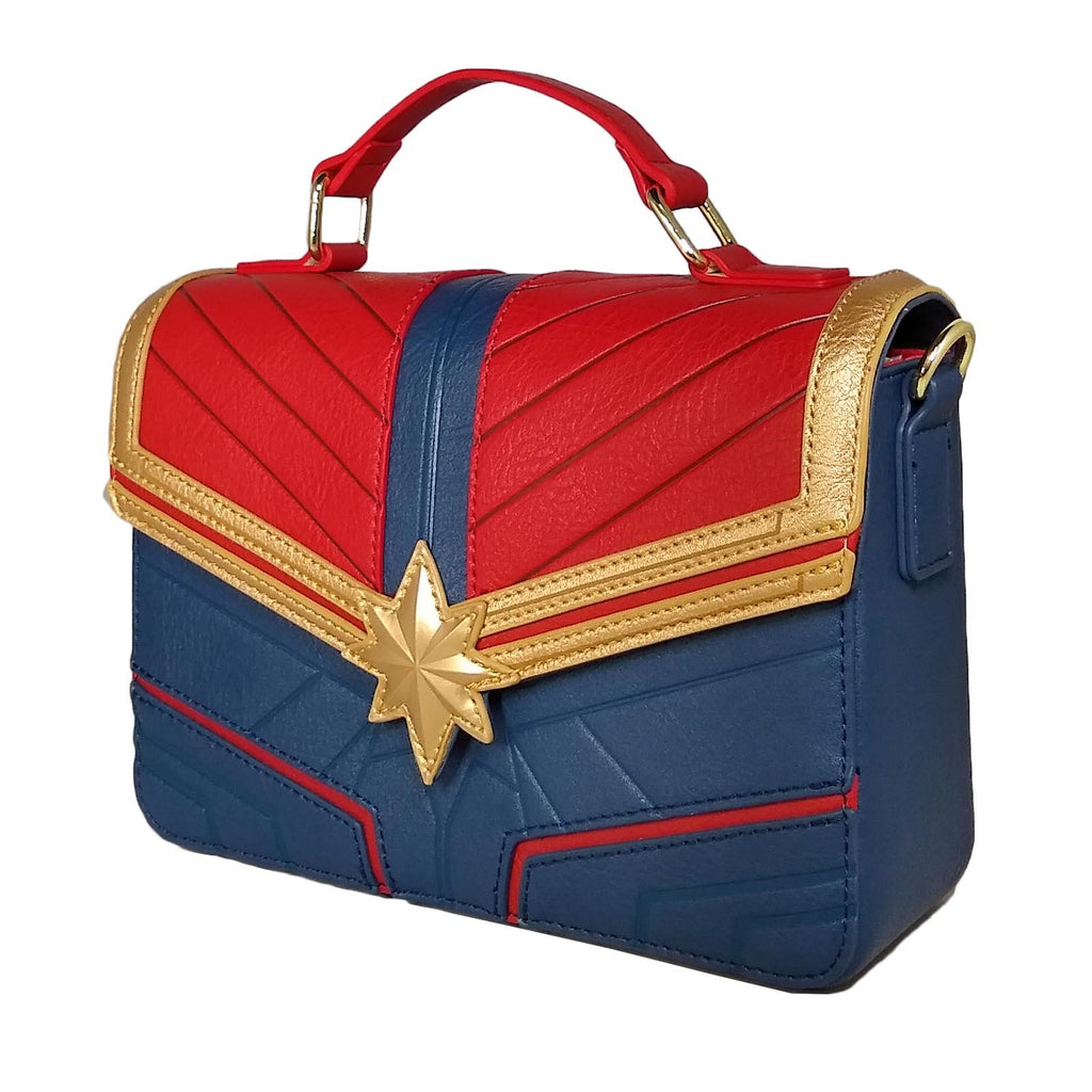 Loungefly Captain Marvel Debossed Suit Crossbody Bag