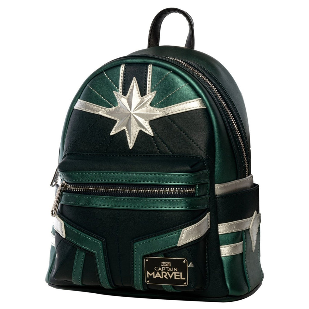 Loungefly Captain Marvel Green Suit Print Mini Backpack