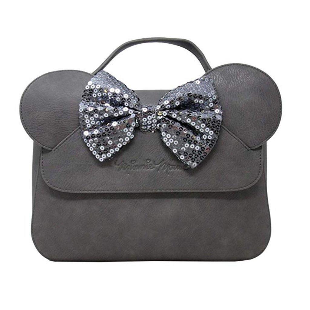 Loungefly Disney Minnie Mouse Sequin Bow Gray Handbag Purse