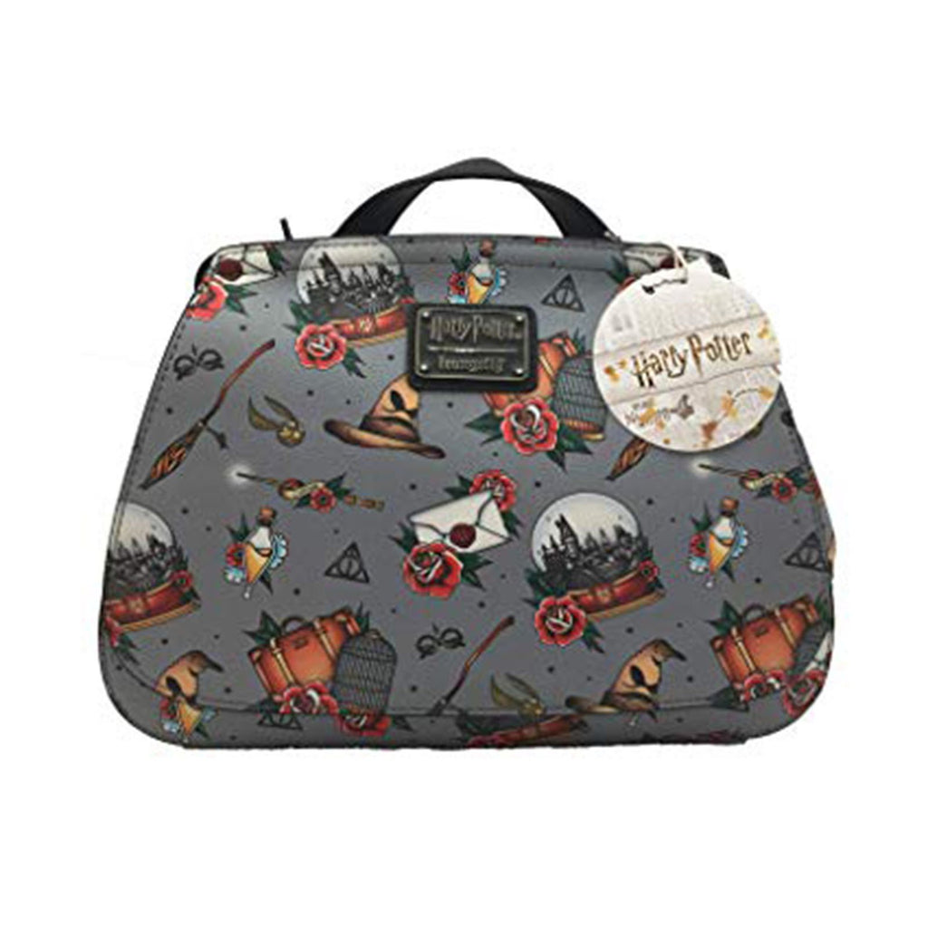 Loungefly Harry Potter Relics Tattoo All Over Print Crossbody Bag Purse