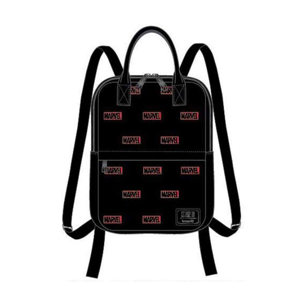 Loungefly Marvel Logo All Over Print Mini Canvas Backpack